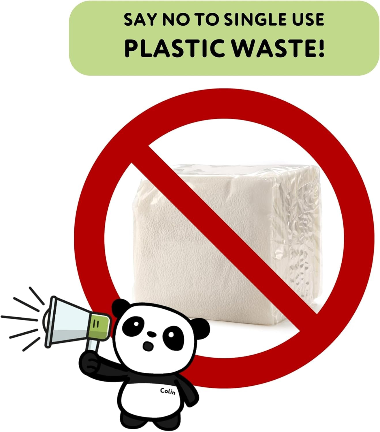 Șervețele cocktail din bambus The Cheeky Panda | șervețele albe 100 bucăți șervețele de hârtie