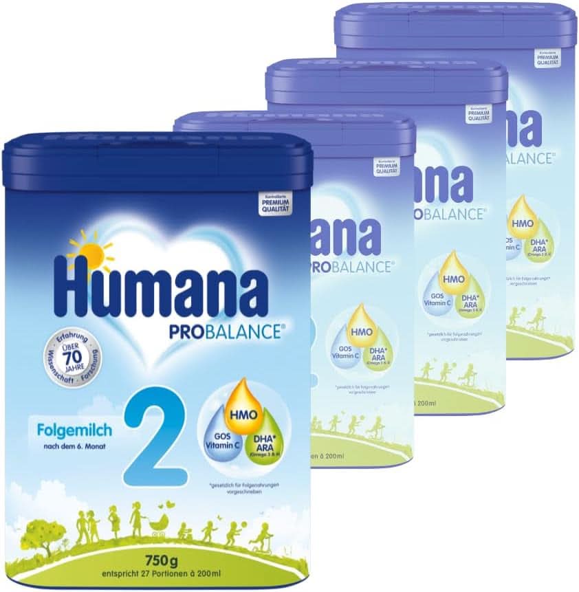 Lapte de continuare Humana PROBALANCE 2, după luna a 6-a, 750 grame Mama si Copilul Naty Shop 4 x 750 grame