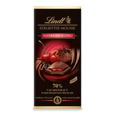 Lindt Mus z ciemnej czekolady z chilli i wiśniami | Batonik 150g | Z 70% zawartością kakao i nadzieniem z musu z ciemnej czekolady i chili wiśniowym | Tabliczka czekolady | Czekolada ciemna