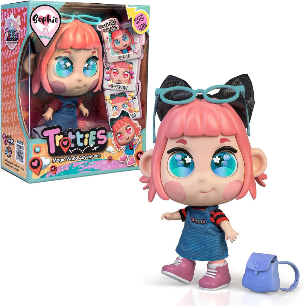 Sophie mit Emoti-Augen, Mehrfarbig, Reiseppuppen aus der Zeichentrickserie, mit über 10 Accessoires, Geschenk für Mädchen und Jungen ab 3 Jahren