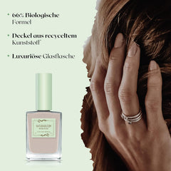 Szybkoschnący beżowy lakier do paznokci (Moon Dust) - naturalny lakier do paznokci o wegańskiej formule - oddychający, trwały i trwały, 14 ml