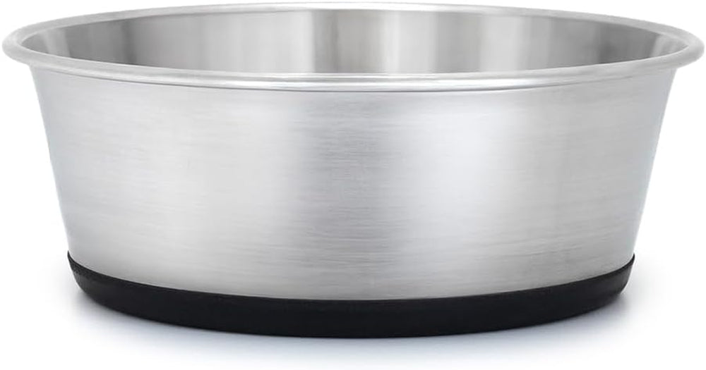 lionto Futternapf aus Edelstahl, 600 ml, lebensmittelechter Hundenapf mit rutschfestem Silikonboden, rostfreier Wassernapf für Hunde und Katzen, spülmaschinenfest