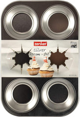 Zenker 62230 Blacha do pieczenia Cupcake/Muffin 6 szt., Band 29 X 19,5 X 3Cm, Silver Line Formy i blachy do pieczenia Naty Shop