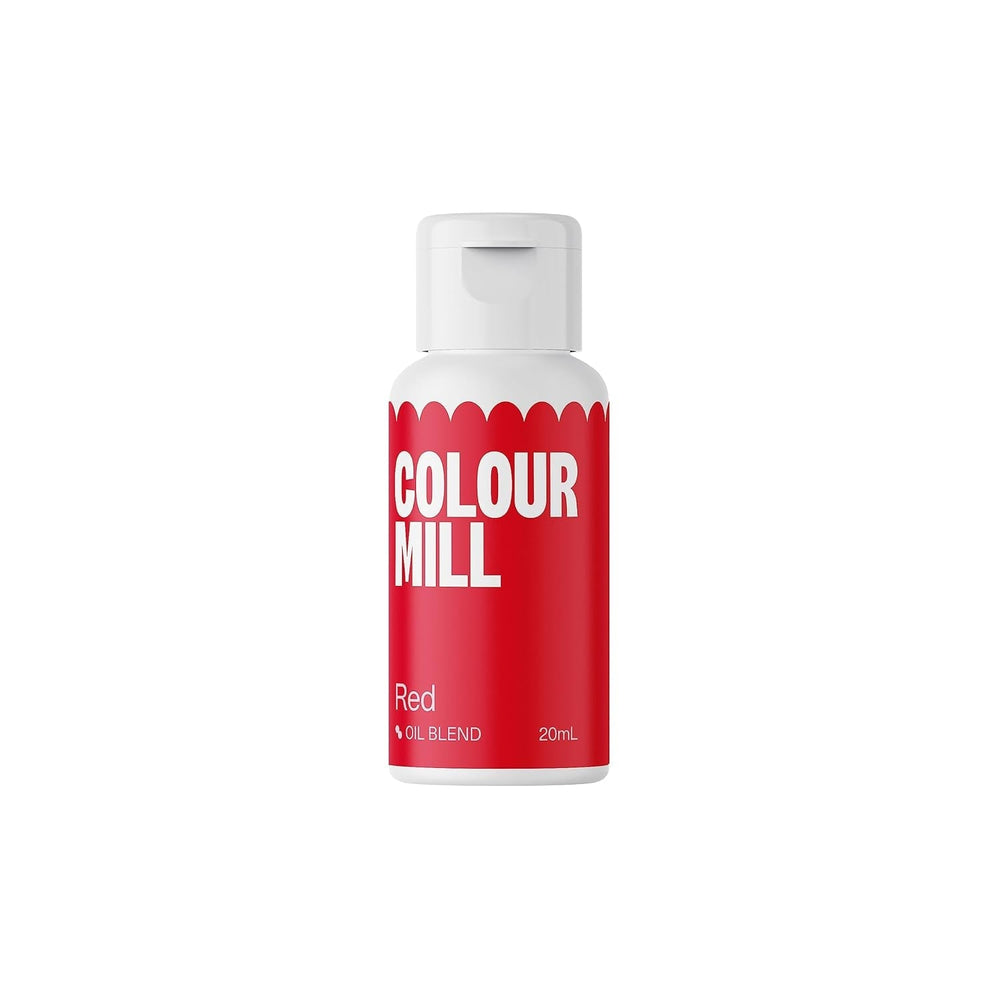 Colorant alimentar roșu pe bază de ulei Colour Mill - Colorant alimentar pentru ciocolată, fondant, brioșe, prăjituri, copt, macaroane - Colorant alimentar pentru decorarea torturilor - 20 ml