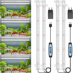 Wiaxulay Lampa LED o pełnym spektrum działania 6000 K Pełne spektrum Oświetlenie do uprawy roślin w pomieszczeniach z zegarem 6/12/16 godzin 5 poziomów regulowanych dla sukulentów hydroponicznych Półka na rośliny 2 szt.