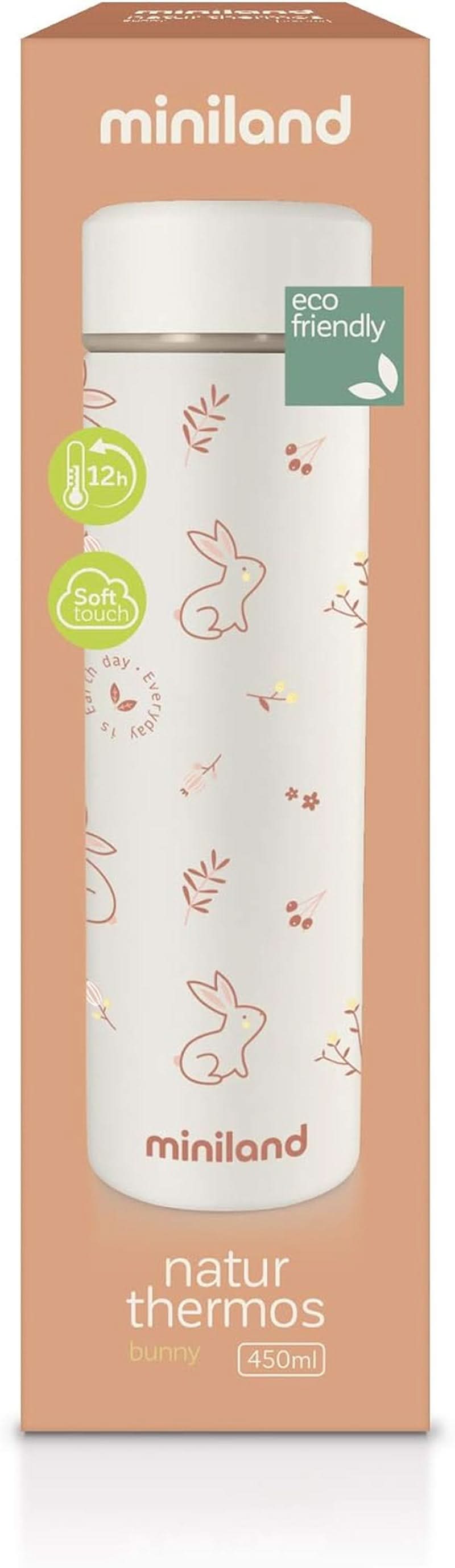 Miniland NATUR THERMOS BUNNY - termos, 450 ml pentru alimente pentru copii, multicolor Accesorii Hrana si Alaptare Bebe Naty Shop