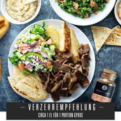 Ankerkraut Gyros, Gewürzmischung für Gyros, egal ob aus der Pfanne oder vom Grill, mit Zwiebel, Knoblauch, Majeranek, Kminek, Piment und Mehr, 80 g im Korkenglas
