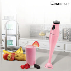 Clatronic Stabmixer/Pürierstab/Blender/Stab-Mixer/Stick/Mixstab SM 3577; Edelstahl-Schlagmesser; Für Smoothie, Kürbispüree, Babybrei, Milchshake; Mit Mixbehälter (500 ml); 180 watów; Sklep Naty z różową kuchnią