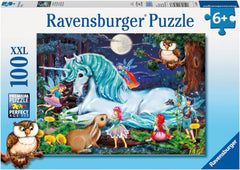 Puzzle dla dzieci Ravensburger - 10793 W zaczarowanym lesie - Puzzle Jednorożec dla dzieci od 6 lat, zawierające 100 elementów w formacie XXL Puzzle Naty Shop Tytuł domyślny