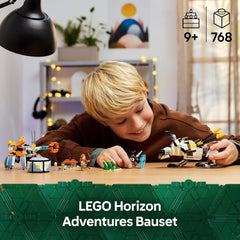 LEGO Horizon Adventures Aloy i Varl Vs. Walker w zbroi i Sawtooth, zabawka-samochód-potwor i minifigurki, zestaw kolekcjonerski dla fanów gier wideo, chłopców i dziewcząt powyżej 9 lat 77037 Zestawy do budowania Besuche den LEGO-Store