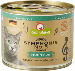 GranataPet Symphony No. 5 Pui Pur, hrană pentru pisici fără cereale și zahăr, file în jeleu natural, hrană umedă delicată pentru pisici, 6 x 200g