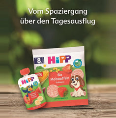 HiPP Bio Quetschie Frucht Plus Rote Früchte w Apfel Birne plus Eisen - Willi Waschbär (8 x 100g), ab 1 Jahr, 100% Fruchtpüree, ohne Zuckerzusatz, wegańskie, w najlepszej Bio-Qualität
