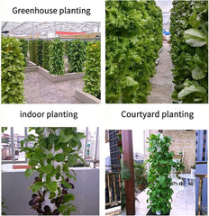 Wieża hydroponiczna, 15-poziomowy system aquaponiczny z 45 otworami, bezprzewodowy zestaw do uprawy aeroponicznej w ogrodzie do ziół, owoców i warzyw z pompą nawadniającą, adapterami, doniczkami siatkowymi