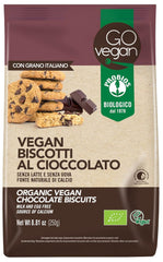 Fursecuri cu ciocolată GO VEGAN cu orez încolțit - Fursecuri vegane - Bogate în calciu - 1 pachet (1 x 250 g)