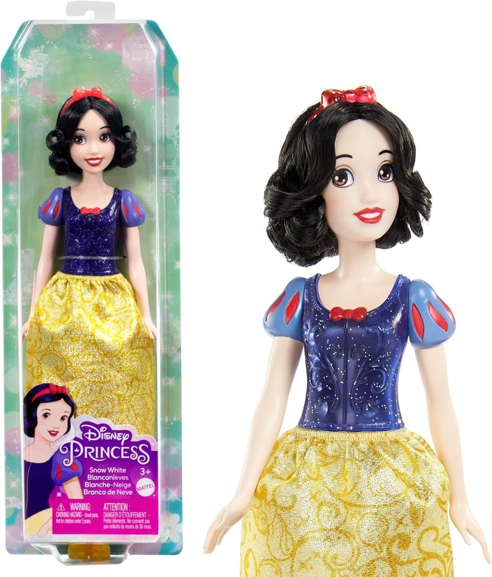 Mattel Disney Princess Zabawka Królewna Śnieżka Ruchoma lalka z błyszczącymi ubraniami i akcesoriami Prezent dla dzieci inspirowany filmami Disneya HLW08 Naty Shop Opaska do włosów dla lalek