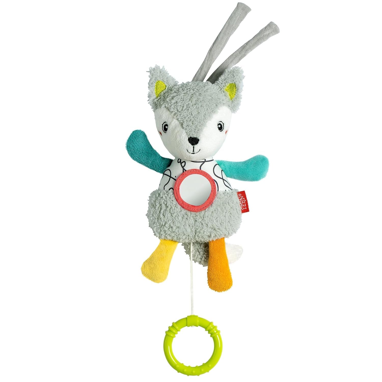 Fehn music box baby sleep aid sheep - jucărie de pluș cu atașament - melodie de ajutor pentru somn "Brahms lullaby" - jucărie pentru copii pentru deplasare și acasă - jucării muzicale pentru bebeluși și copii Jucarii Bebe Naty Shop Vulpe