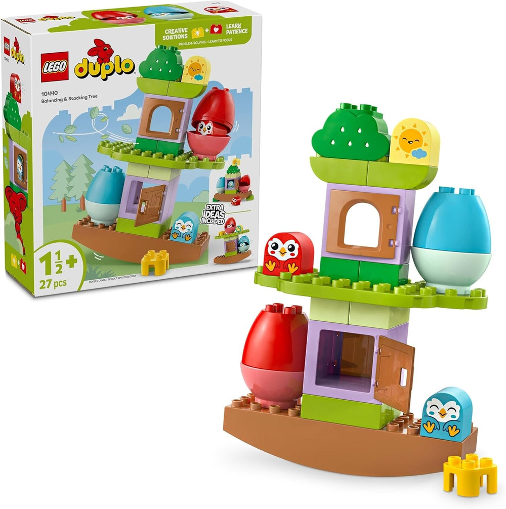 Drzewo LEGO DUPLO do utrzymywania równowagi i układania w stosy, zabawka rozwojowa, zestaw do budowania dla dzieci od 18 miesięcy, kreatywna zabawka dla dzieci, zabawka edukacyjna z 2 ptakami 10440 Zestawy do budowania Besuche den LEGO-Store Domyślny tytuł
