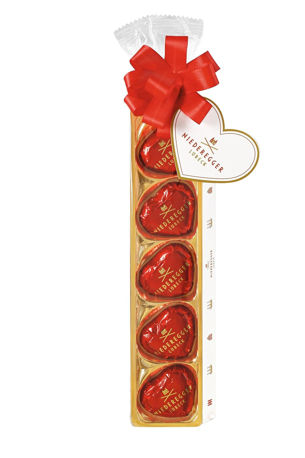 Niederegger Marcepanowe serca w torebce wstążkowej 2 opakowania (2 x 63g)