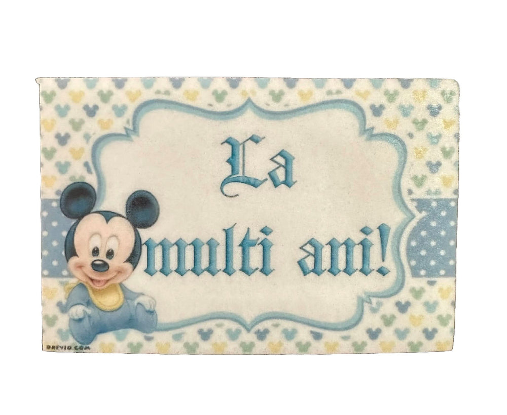 Decoratiune comestibila din zahar, Mickey Mouse - "La multi ani!" Nati Shop