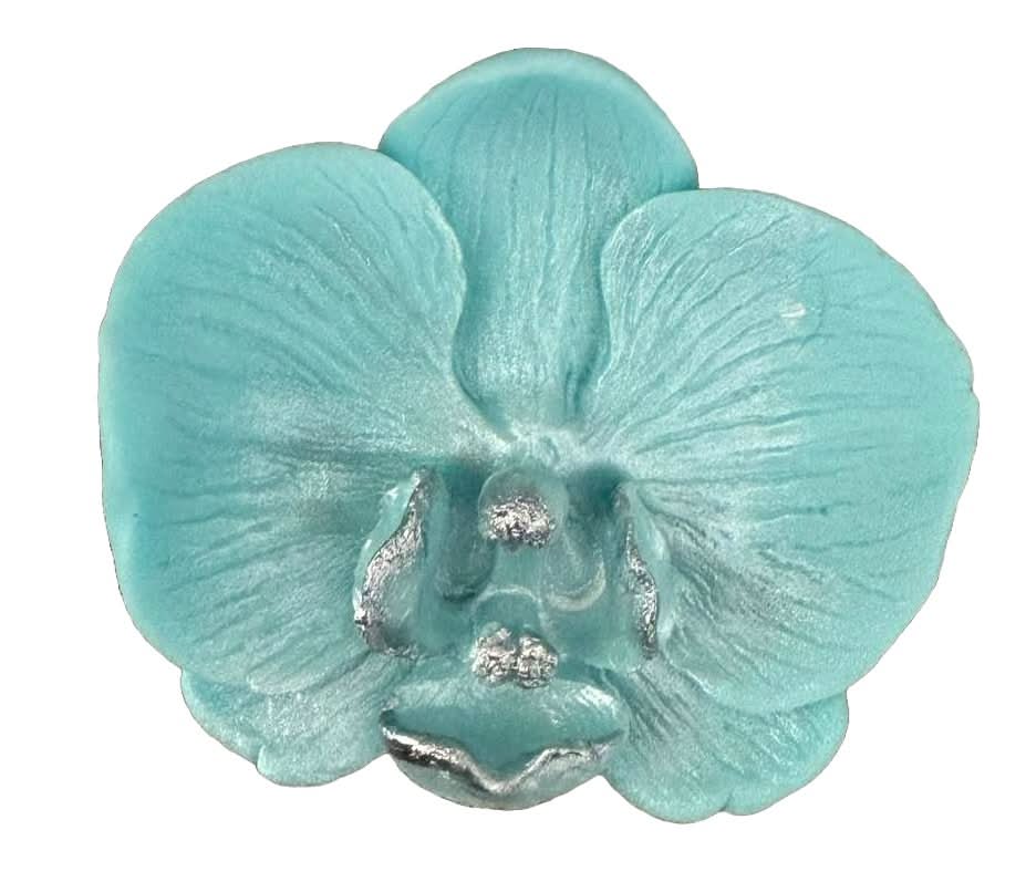 Decoratiune comestibila din zahar, Orhidee bleu Decoratiuni din Pasta de Zahar Nati Shop