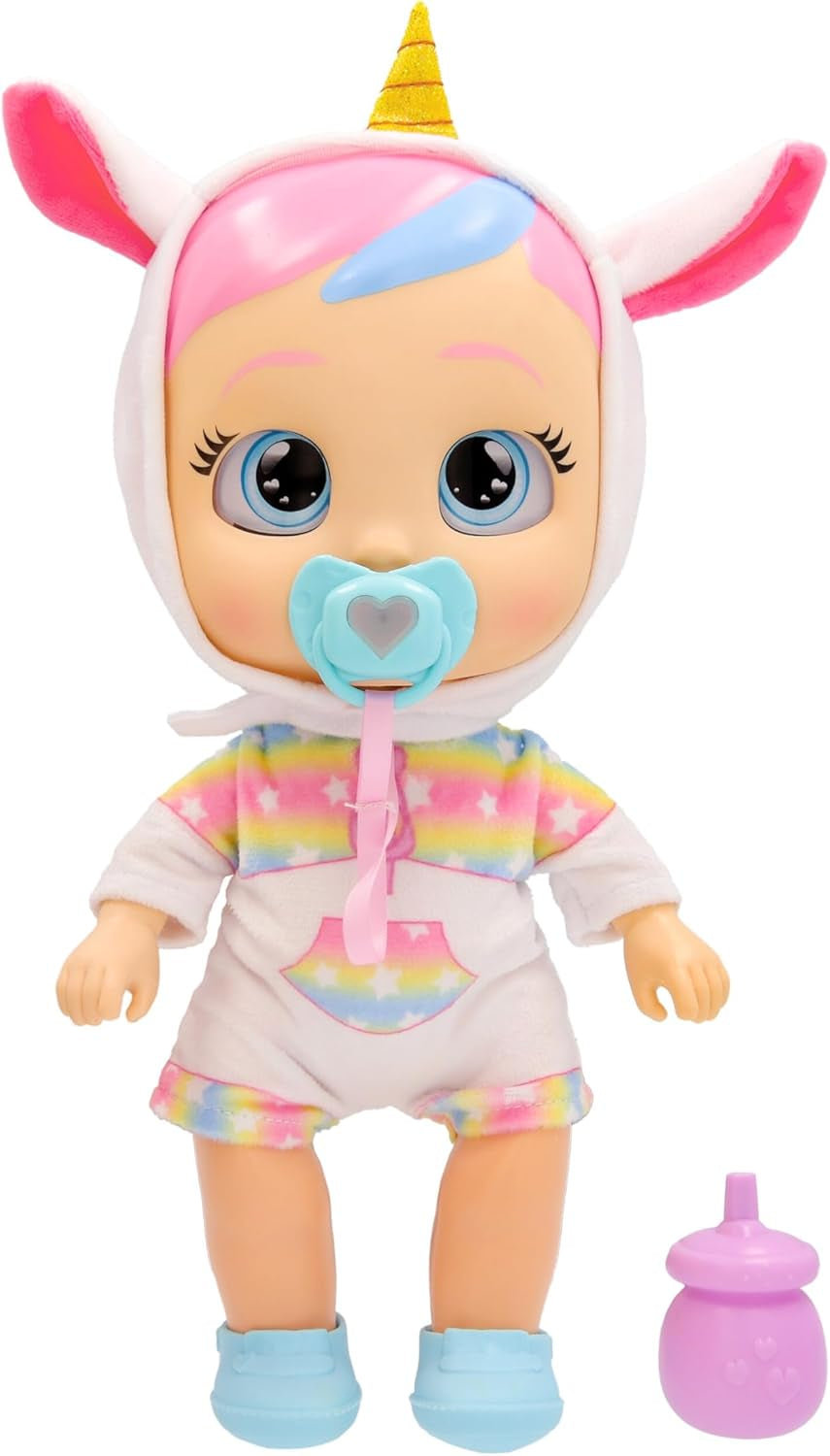 CRY Babies Dreamy Interaktive Puppe Hilf Dreamy bei ihren ersten Schritten – sie gibt über 10 Laute and Reaktionen von Sich and cann leuchtende LED-Tränen weinen. Kinder ab 3 Jahren.