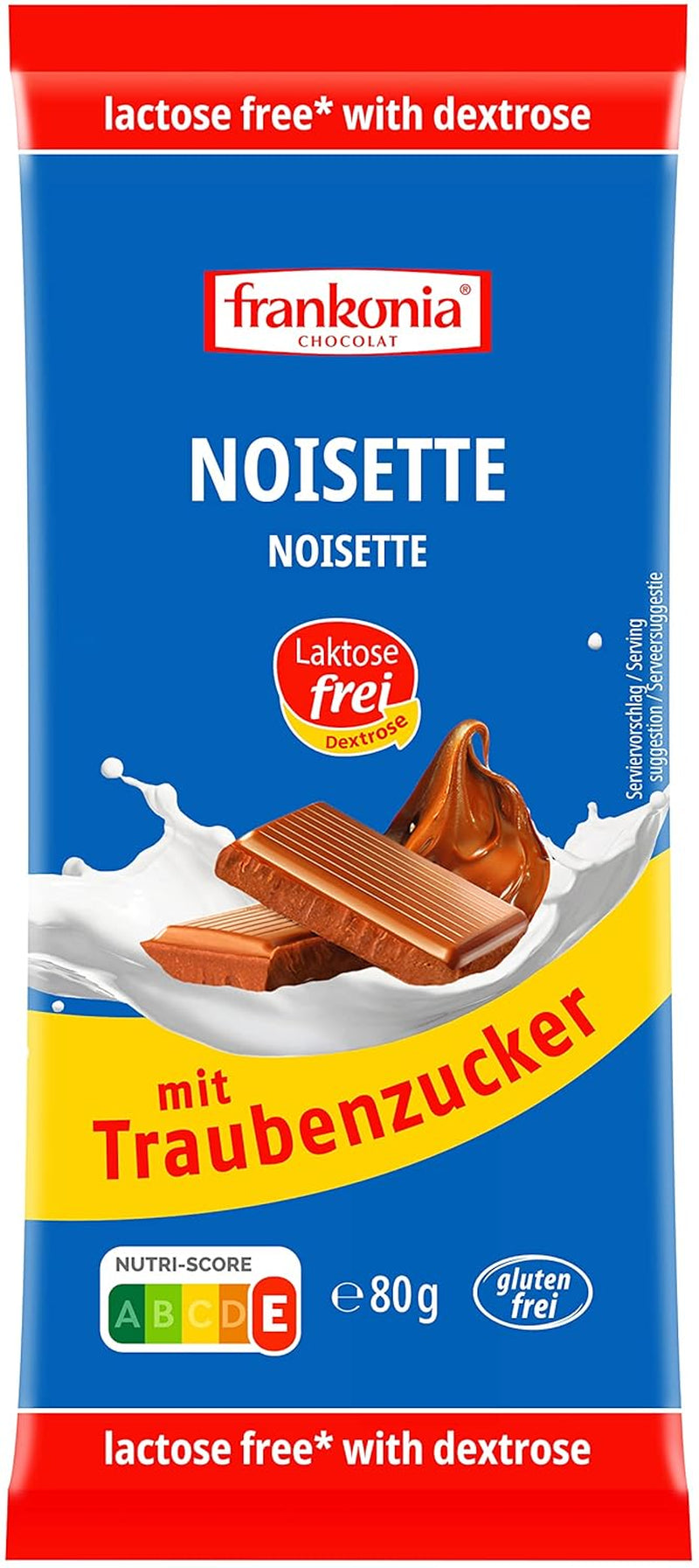 Frankonia Noisette z czekoladą i dekstrozą, bez laktozy i glutenu, 80 gramów