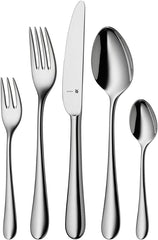 WMF Merit set de tacâmuri din oțel inoxidabil, Cromargan Protect lustruit, rezistent la zgârieturi, se poate spăla în mașina de spălat vase Naty Shop Single 30 de piese