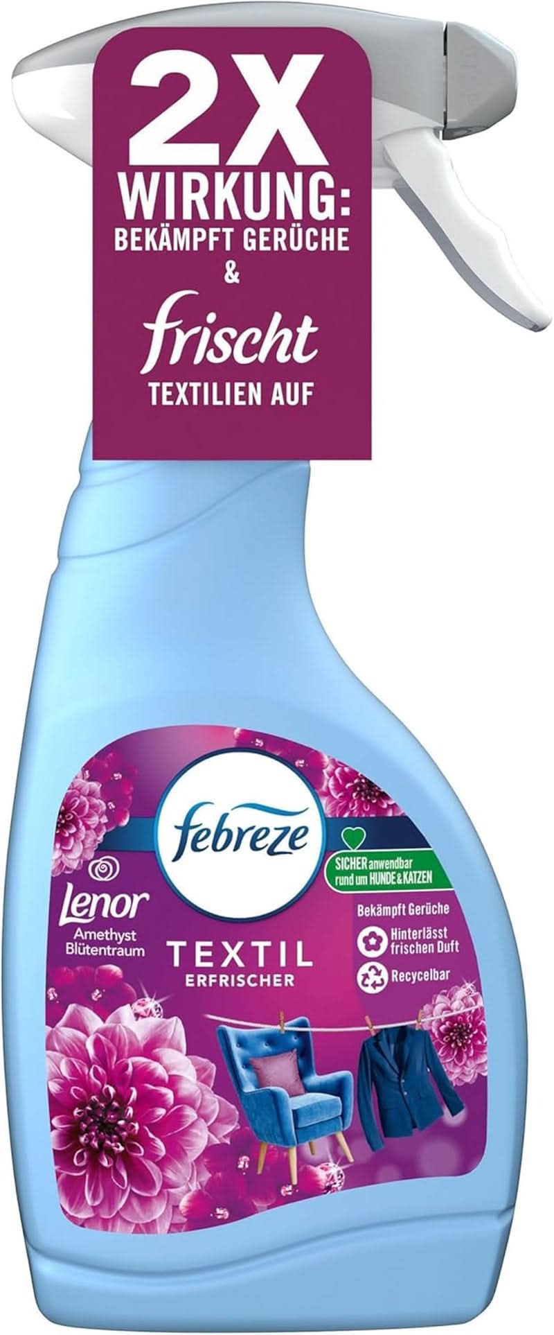 Febreze Detergent tekstylny Lenor Amethyst Floral Dream, niebieski, 500 ml Proszki do prania Naty Shop 500 ml