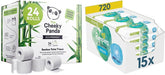 Kupuj hurtowo papier toaletowy Cheeky Panda Bamboo i Pampers Harmony Aqua Baby chusteczki nawilżane w pudełku, 720 chusteczek (15 x 48), delikatna ochrona skóry, zawierająca 99% wody