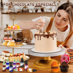 Fettlösliche Lebensmittelfarbe Für Schokolade - 26 Farben Ölbasis Lebensmittelfarben Für Fondant, Torten Dekoration, Backen - Flüssige Barwnik spożywczy Für Kakaobutter, Buttercream, Kuchen - 6Ml Je Naty Shop