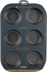 Masterclass 6-Loch-Muffinblech Mit PTFE-, PFOA- Und Bpa-Freiem Antihaftbeschichtung, Robustes 1Mm Dickes Karbonstahlblech, 27 X 18Cm Cupcake-Form Formy i blachy do pieczenia Naty Shop