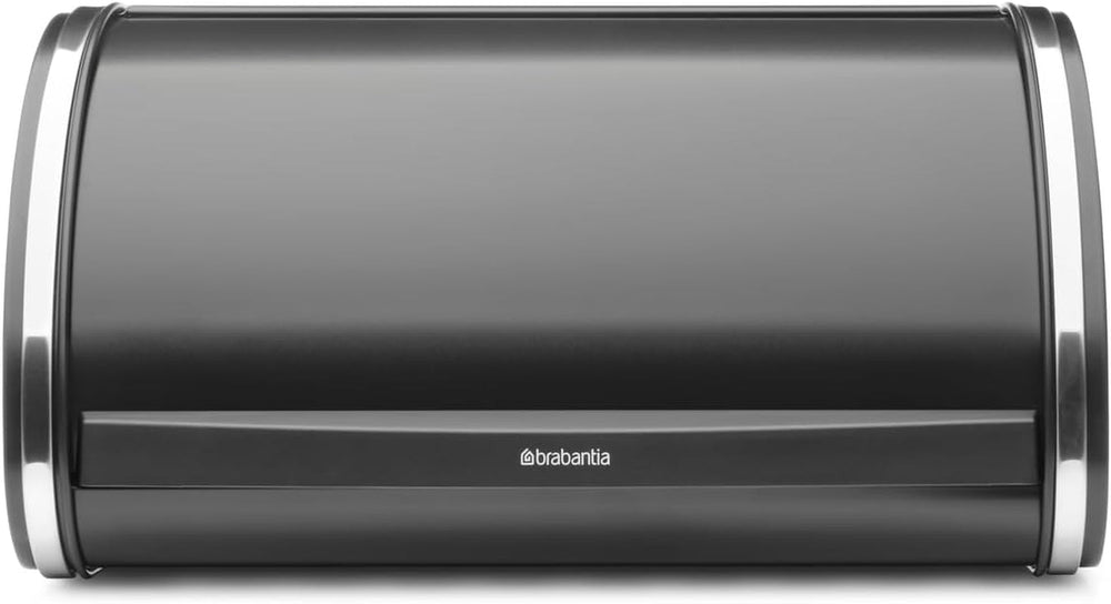 Brabantia roll bread box - Cutie de depozitare compactă pentru pâine, covrigi și rulouri pe blatul de lucru, cu capac plat, oțel durabil - dimensiune medie - negru mat Cutii depozitare alimente Naty Shop Oțel strălucitor Ys/M
