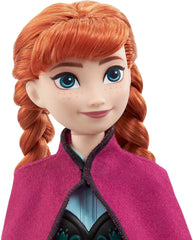 Lalka Mattel Disney Princess Anna, lalka Królowej Lodu, czesane włosy, telefon komórkowy, w kombinezonie podróżnym, odpinana peleryna, prezenty Disneya, zabawka 3-letnia, lalki HLW49 Naty Shop