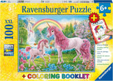 Ravensburger puzzle pentru copii - 13698 Magical Unicorns - Unicorn puzzle pentru copii cu vârsta de 6 ani și peste, Cu 100 de piese în format XXL, Include broșură de colorat Puzzle Naty Shop Singur
