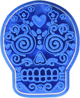 Fursecuri cu cartofi prăjiți mexicani în formă de craniu de Halloween, albastre, 8 x 7 x 1,5 cm