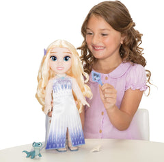 Disney Die Eiskönigin Singende ELSA Królowa Śniegu Puppe 35 cm, śpiewa „Pokaż się”, w zestawie akcesoria do dodatkowej zabawy, idealny dla dziewczynek od 3 lat Biało-niebieski
