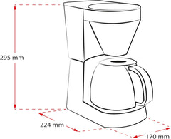 Melitta Easy – Espressor cu filtru și carafă de sticlă, pentru până la 10 cești de cafea, negru