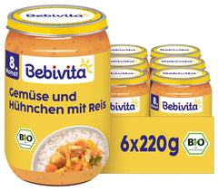 Posiłki od 8 miesiąca - Ryż z warzywami i kurczakiem, po azjatyckiej, 220g, opak. 6 szt. (6x220g)