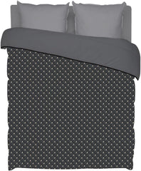 Bleu Câlin Printed 1-osobowa kołdra Hermance, poliester, niebieski/szary, 140 x 200 cm Kołdry i kołdry Naty Shop