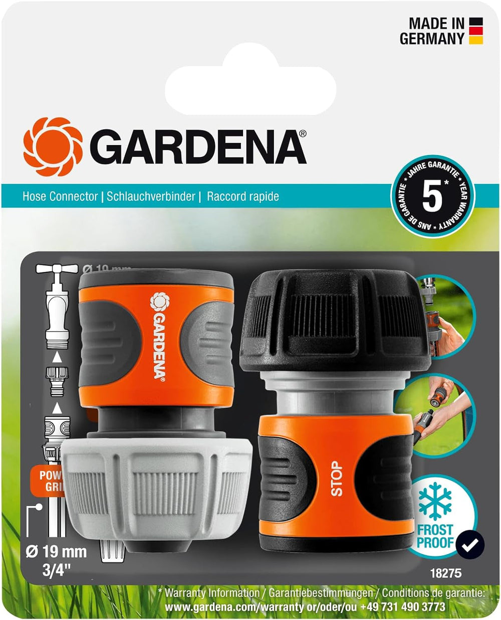 Set conector furtun Gardena 19 mm (3/4 inch) (18275-20)