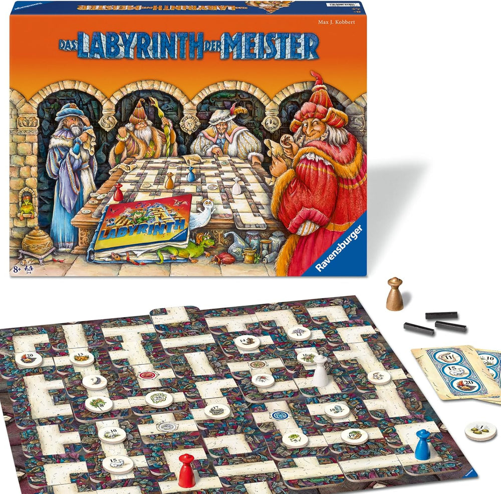Ravensburger 22474 Maze Masters – Mistrzowska wersja szalonego labiryntu dla 2–4 graczy w wieku od 9 lat