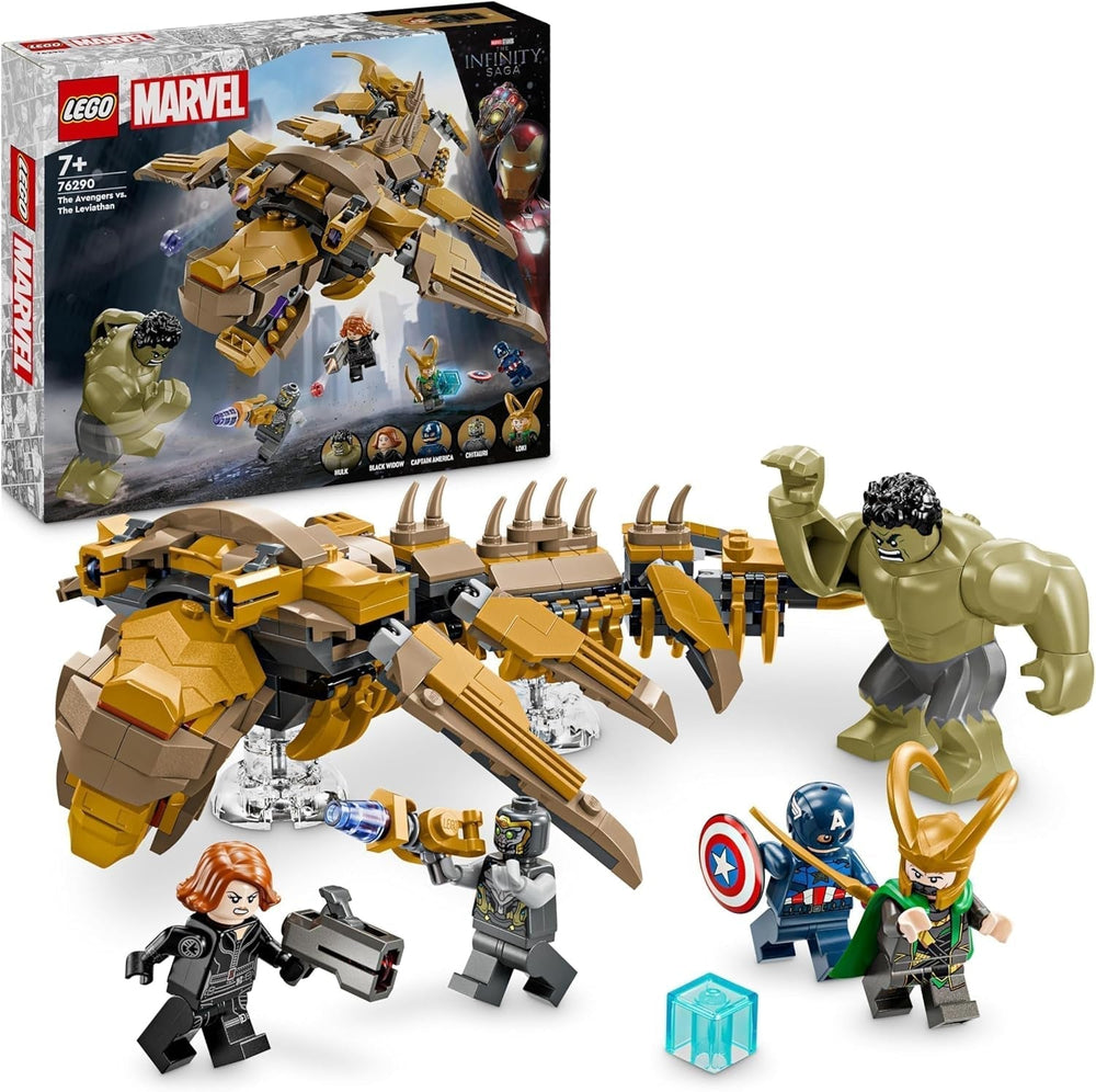 LEGO Marvel Avengers kontra. Zestaw konstrukcyjny Lewiatan z minifigurkami Hulka i Kapitana Ameryki, Lokiego, Czarnej Wdowy i Chitauri oraz zestaw Avengers dla chłopców i dziewcząt w wieku 7+ 76290 Zestawy do budowania Besuche den LEGO-Store Domyślny tytuł