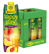 Rauch Happy Day Peach | Z owoców dojrzewających na słońcu | 6 x 1 litr, Tetra Prisma Napoje bezalkoholowe Naty Shop