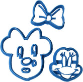 Formă de tăiat fondant Minnie Cara, plastic, albastră, 8x7x1,5 cm