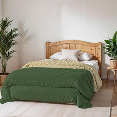 Podstawowa kołdra zimowa gładka z podszewką, ciemnozielona / kremowa, 200X245Cm. Kołdry i kołdry Naty Shop