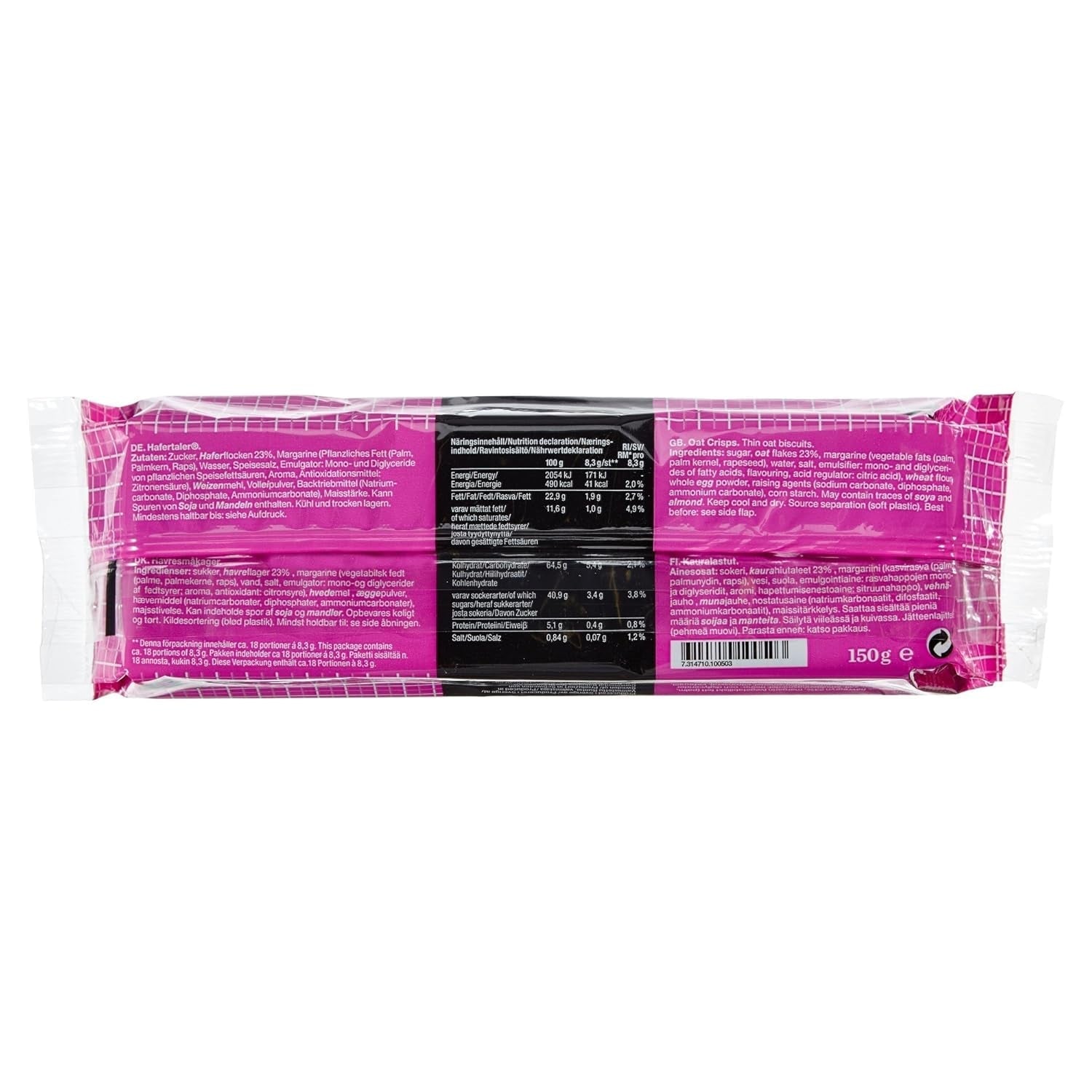 Biscuiți suedezi cu ovăz Gille, 150 g (1 pachet)