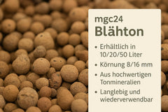 Argilă expandată mgc24® - granule de argilă cu granulație grosieră pentru drenaj și hidroponie, granulație 8/16 mm - 10 litri