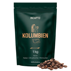 Incapto Spezialitäten-Kaffeebohnen | Single-Origin Kolumbien | Espresso 100% Arabica | Specialty Coffee 84 Punkte SCA | Traditionell Geröstete Bohnenkaffee | Plantage Huila, Cadefihuila, 1kg