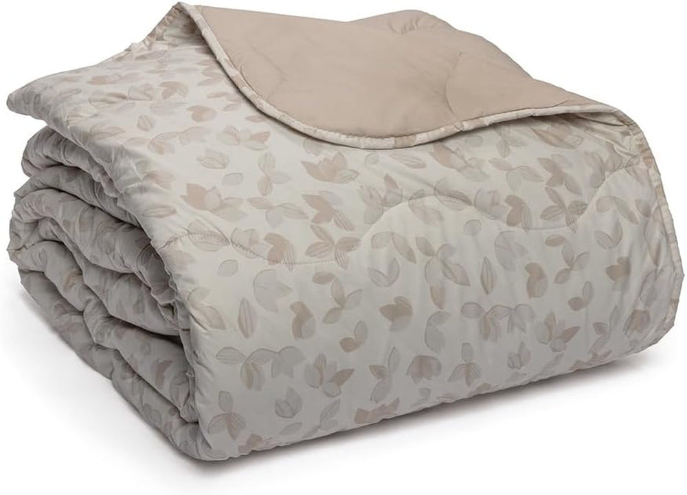 Foppapedretti noptieră & plapumă naturală pentru pat dublu 2P; frunze de nisip, capac 100% bumbac, Made in Italy Plapumi si pilote Naty Shop Nisip cu frunze 160 X 190 Cm