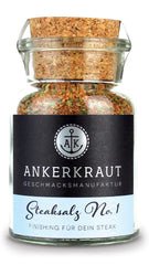 Ankerkraut Steaksalz nr 1, das perfekte Finisher- und Steakhouse-Salz, 80g w Korkenglas